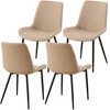 Sapphtopaz Modern Dining Chairs Upholstered Armless Side Chair with Metal Legs and Rhombus Quilting for Dining Room, Living Room - 2 of 4
