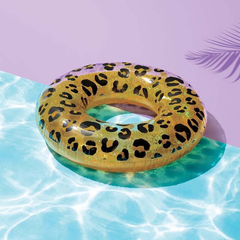 Glitter Leopard Pool Float Bright Gold - Sun Squad&#8482;, 5 of 6