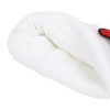 Hello Kitty Novelty Ear White Acrylic Beanie With Cut Fabric Bow With Embroidery And Red Woven Label Cuff Beanie - 3 of 4