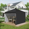 Resenkos Patio Garden Pergola, Pergola Canopy,10' x 10' Pop Up Canopy Tent with 3 Sidewalls, Leg Weight Bags and Carry Bag, Black - 2 of 4