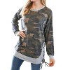 Women's Long Sleeve Lace Up Side Top - Grateful Hearts - 4 of 4
