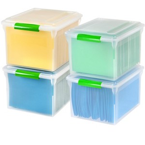 IRIS USA Letter Legal Size Plastic File Box, Home Organizing Storage Container - 1 of 4