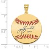 Black Bow Jewelry 14K Gold Plated Jeff Bagwell Signature MD Enamel Baseball Pendant - 4 of 4