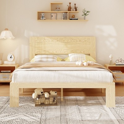 FUFU&GAGA Queen Size Wood Solid Wood Bed Frame, High Quality Material, Environmental Health, Stable Structure, Mute Load Bearing