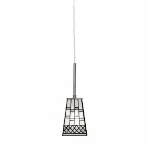 Toltec Lighting Apollo 1 - Light Pendant in  Graphite with 5" Square Pewter Art Glass Shade - 1 of 1