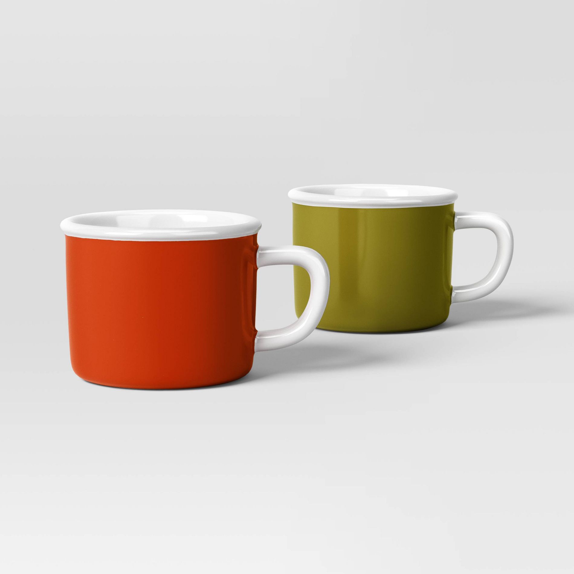 13.5 fl oz Set of 2 Stoneware Camper Mugs Orange/Green - Room Essentials™