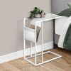FONTOI End Tables C-Shaped, Snack and Magazine Storage, Leather Look Metal, Contemporary Modern for Living Room, Bedroom, White, 27"*21"*4" - 2 of 4