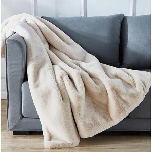 Cassilda Luxury Chinchilla Faux Fur Throw Blanket (50" x 60") - 1 of 4