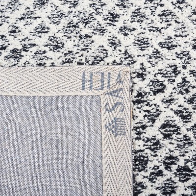 Hand-Tufted Elegance Square Black and Ivory Wool Rug