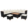 vidaXL Patio Furniture Set of 7 Black Poly Rattan Large - 3 of 4