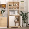 ORRD Freestanding Kitchen Pantry Cabinet, 2-Door 3-Tier Storage Cupboard with Shelves - 3 of 4