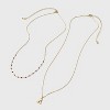 14K Gold Dipped Beaded Initial Necklace Set 2pc - A New Day™ Gold/Marron - 2 of 4