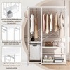 Portable Clothes Rack, Clothes Rack With Bottom Mesh Storage Shelves, Oxford Cloth Storage Bag Multi-functional Clothing Rack For Bedroom - 3 of 4