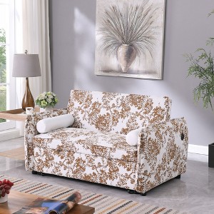 NicBex Modern Convertible Sleeper Chair,Pull-out Sofa Bed with Adjustable Back,Soft Couches with Sturdy Wood Frame for Living Room,Light Brown - 1 of 4