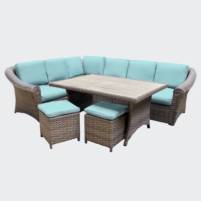 Walton 7pc Sectional Set - Spa Blue - Leisure Made