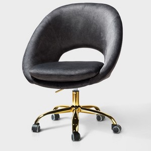 Hector Modern Velvet  Ergonomic Swivel Office Desk Chair with Adjustable Height | Karat Home - 1 of 4