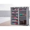 Double Row Shoe Rack Organizer with 9 or 12 Compartments Non Woven Fabric Shoe Storage Cabinet Space Saving Shoe Shelf - 2 of 4