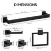 Itopfox 15 Piece Bathroom Hardware Set 3 Sets 23.6 Inch Towel Bars Rings Toilet Paper Holders Hooks Black Stainless Steel Wall Mount - 2 of 4