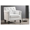 Thalassa Modern Armchair White - Baxton Studio: Faux Leather, Black Legs, Nailhead Trim - 3 of 3