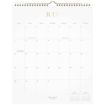 Sugar Paper Essentials 2024-25 Wall Calendar 15&#34;x12&#34;