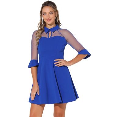 mesh dress with patches Barbi Lace Mesh Cut-Out Bodycon Mini Dress Black