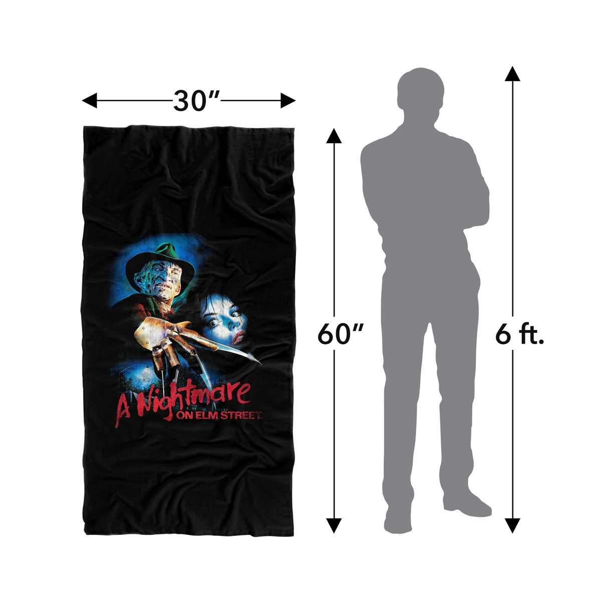 A Nightmare On Elm Street Vintage Airbrush Poster 30" x 60" Beach Towel - thumbnail 5