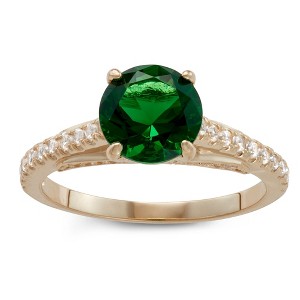 Designs By Gioelli 10K Yellow Gold Simulated Emerald Ring - 1 of 3