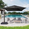 Crestlive Products 11.5'x11.5' Luxury Aluminum Frame Double Top Round Offset Cantilever Umbrella Black: UV-Resistant, Rustproof, Crank Tilt - 3 of 4