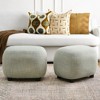 KINWELL Linen Blend Upholstered Ottoman Footrest, Textured Weave Entryway Footstool, Set of 2 - 2 of 4