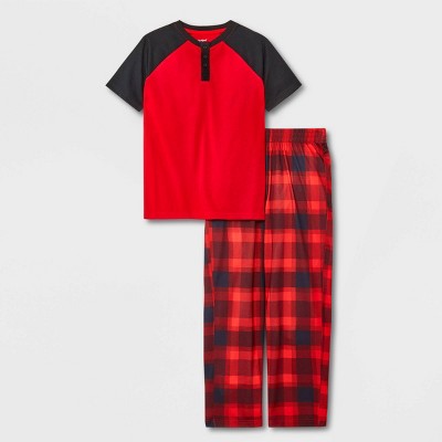 Boys' 2pc Short Sleeve Pajama Set - Cat & Jack™ Red/Navy