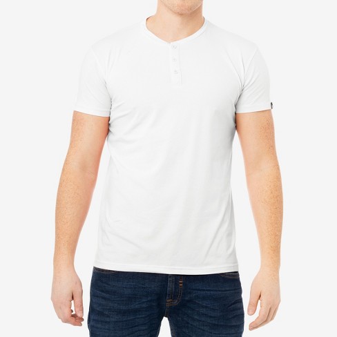 X Ray Men's Basic Henley Neck Short Sleeve T-shirt In White Size Small ...