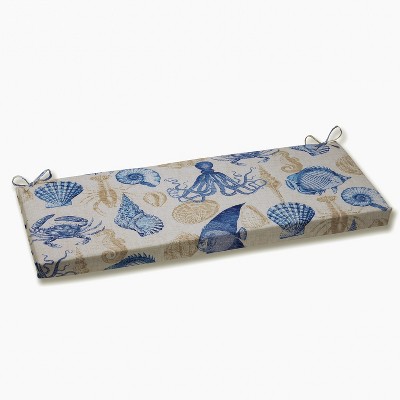 Outdoor Bench Cushion - Sealife - Pillow Perfect: Weather-Resistant, Fade-Resistant with Zipper Closure