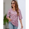 Women's Casual 3/4 Ruffled Sleeve Chiffon Blouse Tops for Women - 2 of 4