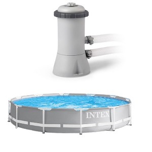 Intex 12 Foot x 30 Inches Pool with Intex 530 GPH Pool Cartridge Filter Pump - 1 of 4
