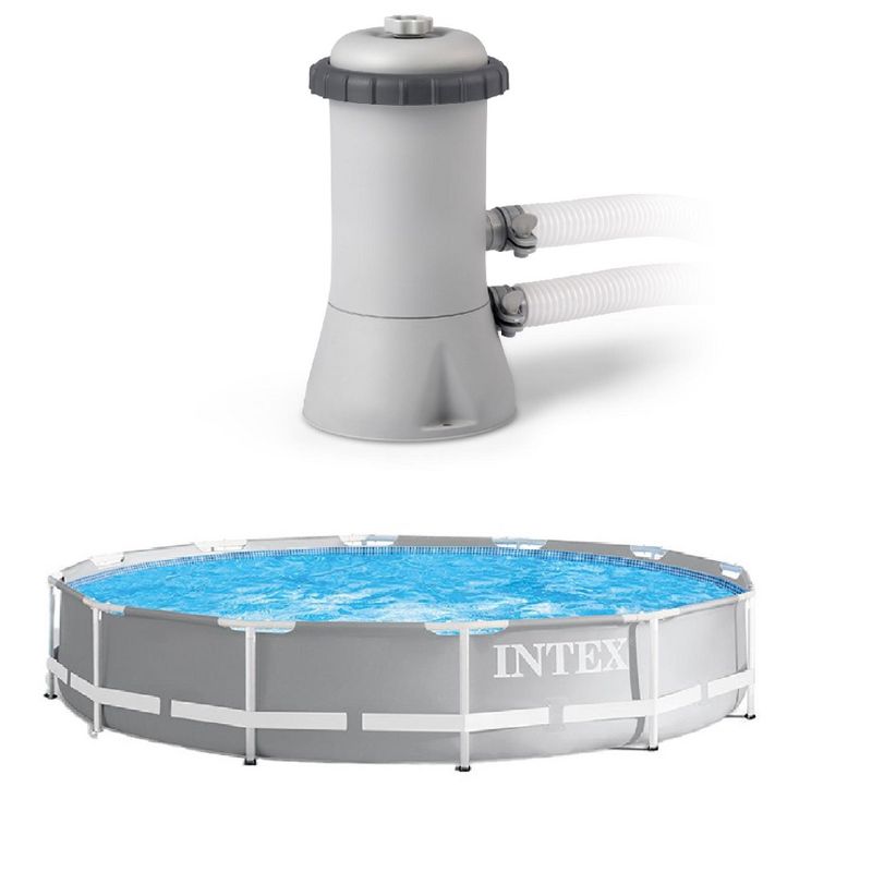 Intex 12 Foot x 30 Inches Pool with Intex 530 GPH Pool Cartridge Filter Pump, 1 of 7