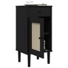 vidaXL Bedside Cabinet SENJA Rattan Look Black 15.7"x13.8"x31.5" Solid Wood Pine - 4 of 4