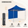 EAGLE PEAK 10x10 Heavy Duty Pop up Commercial Canopy Tent with One Removable Sidewall and Roller Bag, Blue - 3 of 4