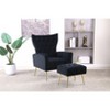 NicBex Velvet Accent Chair and Ottoman Set Upholstered Armchair with Metal Legs and High Back for Living Room,Bedrom - 2 of 4
