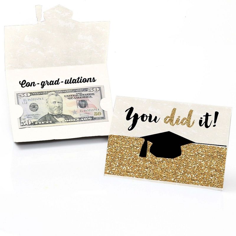 Big Dot of Happiness Gold - Tassel Worth The Hassle - Graduation Money Holder Cards - Set of 8, 1 of 5