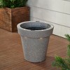 16" Solar Round Planter, Cement - 2 of 2