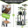 Modern Multicoloured Soft Plush Cat Tree Pet Tower with Comzy Top Perch, Fluffy Condo, Long Sisal Rope and Bottom Condo - 3 of 4
