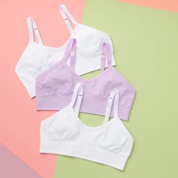 Yellowberry Girls' 3pk Best Cotton Starter Bras With Convertible Straps -  Xx Large, Mocha : Target
