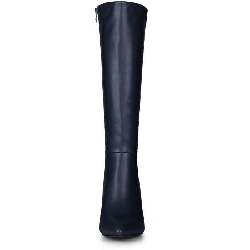 Allegra K Women's Pointed Toe Side Zipper Stiletto Heel Knee High Boots, 2 of 7