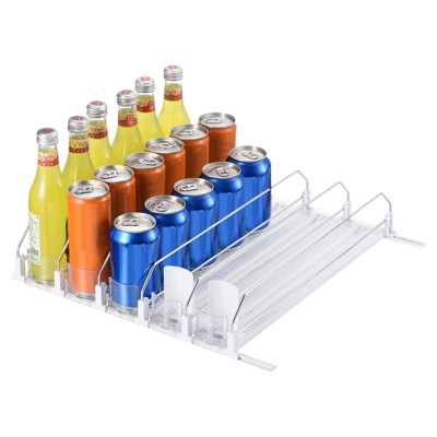 Unique Bargains Adjustable Beverage Pushing Soda Can Organizer for Refrigerator