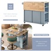 Whisen Modern Kitchen Island with Drop Leaf and Wheels - 4 of 4