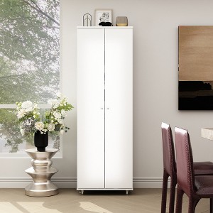 FUFU&GAGA Double Door Shoe Cabinet Entryway High Shoe Rack Large Storage Space With Multi Shelves - 1 of 4