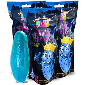 Food Crush-Blue Raspberry Pickles In A Pouch-(Pack of 3) Blue Raz Pickle as seen on Tiktok Used in the blue raz pickle kit - 1 of 1