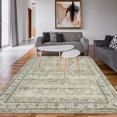 Runner Washable Vintage Floral Entryway Rug Soft Low Pile Non-Slip Non-Shedding Oriental Distressed Rug Hallway Laundry