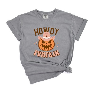 Simply Sage Market Women's Howdy Pumpkin Short Sleeve Garment Dyed Tee