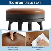 30'' Swivel Bar Stools Set of 2 with Footrest, Backless Round Bar Stools with PU Leather Upholstered and Metal Frame, for Kitchen Island - 3 of 4
